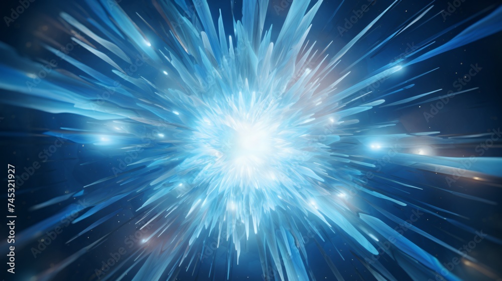 Abstract ice crystals form amidst the explosion. Cold design merges with the frozen blast. Abstract ice crystals form amidst the explosion. Cold design merges with the frozen blast.