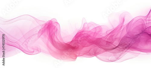 Pink Smoke Floats in Air on White Background © Piotr