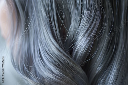 close up of dark grey hair background