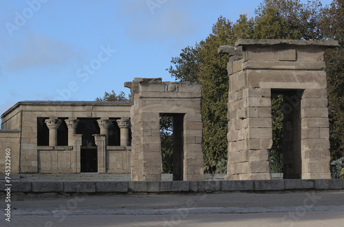 Templo de Debod en Madrid, España. Monumento histórico egipcio