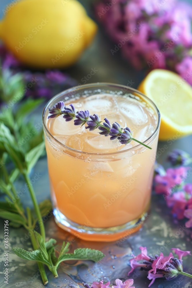 Lavender lemonade on background Lavender lemonade on background