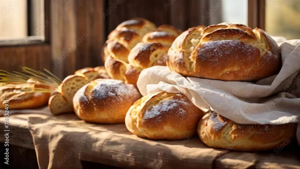 fresh delicious bread vintage kitchen