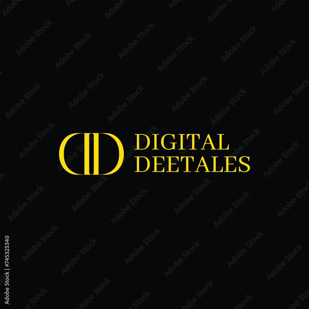 Fototapeta premium letters DD shape logo monogram two letters D together overlapping white lines identity typography