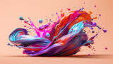 Colorful Liquid Splash Dynamics High-Speed Photography