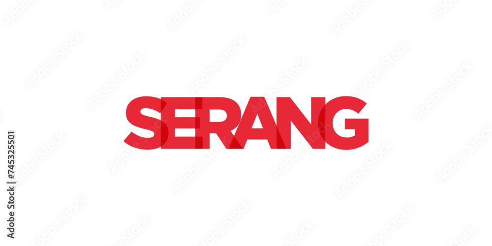 Serang in the Indonesia emblem. The design features a geometric style, vector illustration with bold typography in a modern font. The graphic slogan lettering.