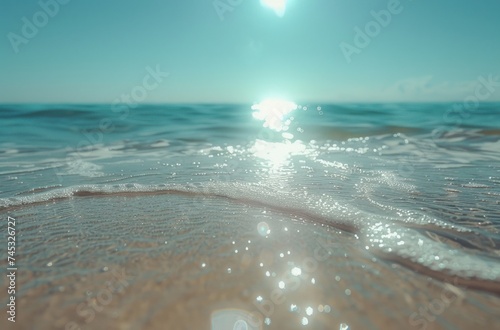 summer sun over the sea sand background