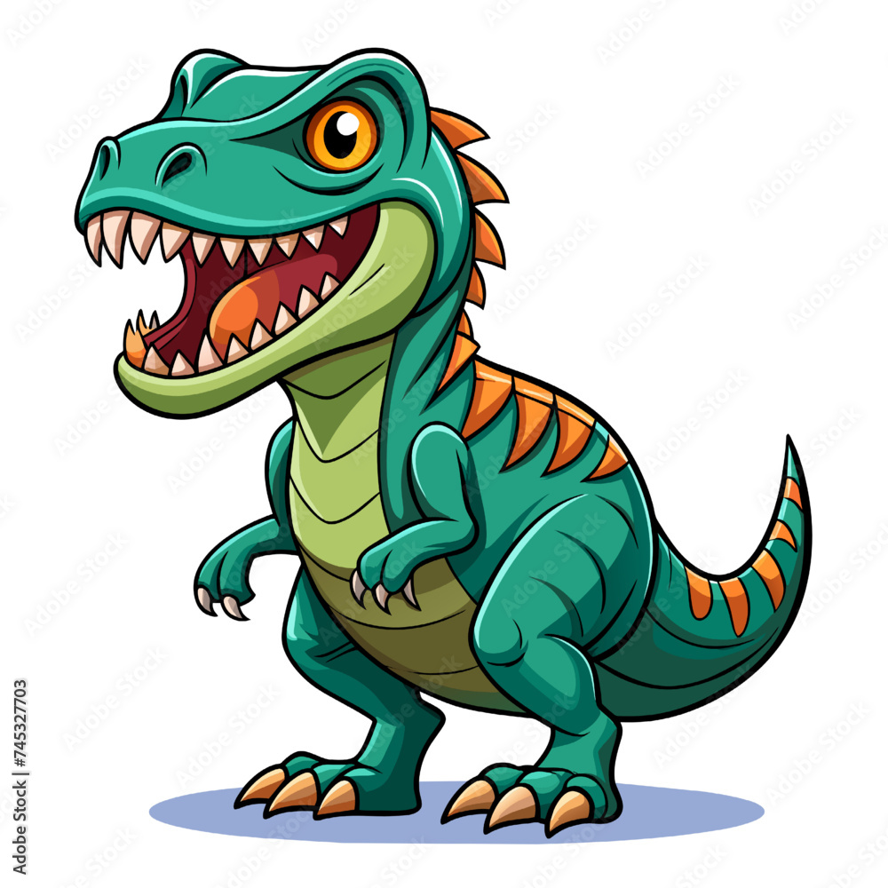 Illustration of a funny dinosaur on a white background. Vector illustration Illustration of a funny dinosaur on a white background. Vector illustration