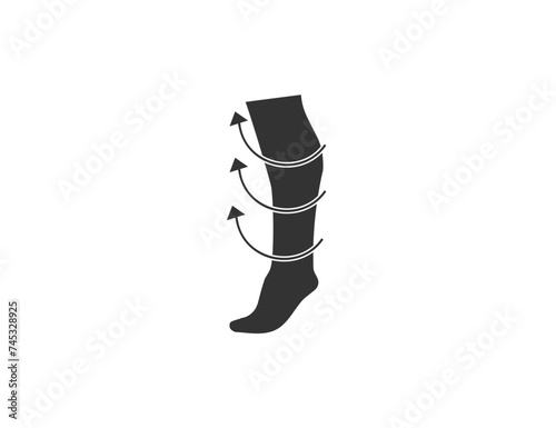 Compression, leg icon. Vector illustration.