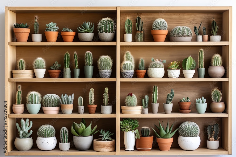 Modern Nordic Chic: Cactus and Succulent Ideas on Wooden Shelving Modern Nordic Chic: Cactus and Succulent Ideas on Wooden Shelving