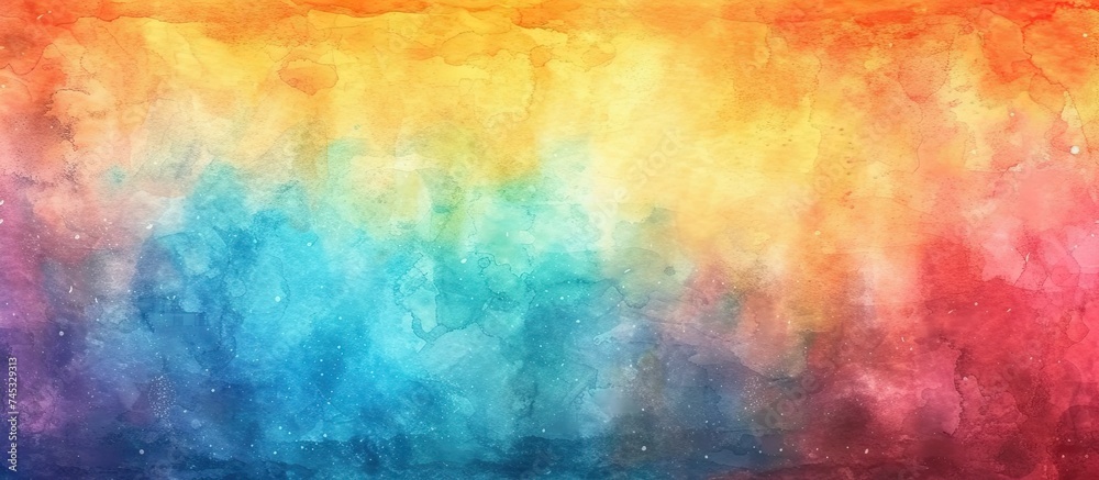 The image showcases a vibrant watercolor gradient background with various colors seamlessly blending into each other. A distinct black border frames the colorful palette, creating a visually striking The image showcases a vibrant watercolor gradient background with various colors seamlessly blending into each other. A distinct black border frames the colorful palette, creating a visually striking