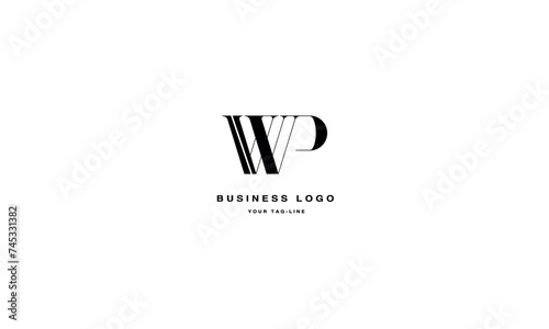 Alphabet Letters WP, PW,  Initials Logo Monogram	