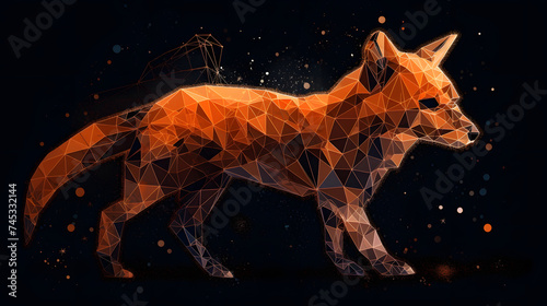 a cute fox with an abstract outline