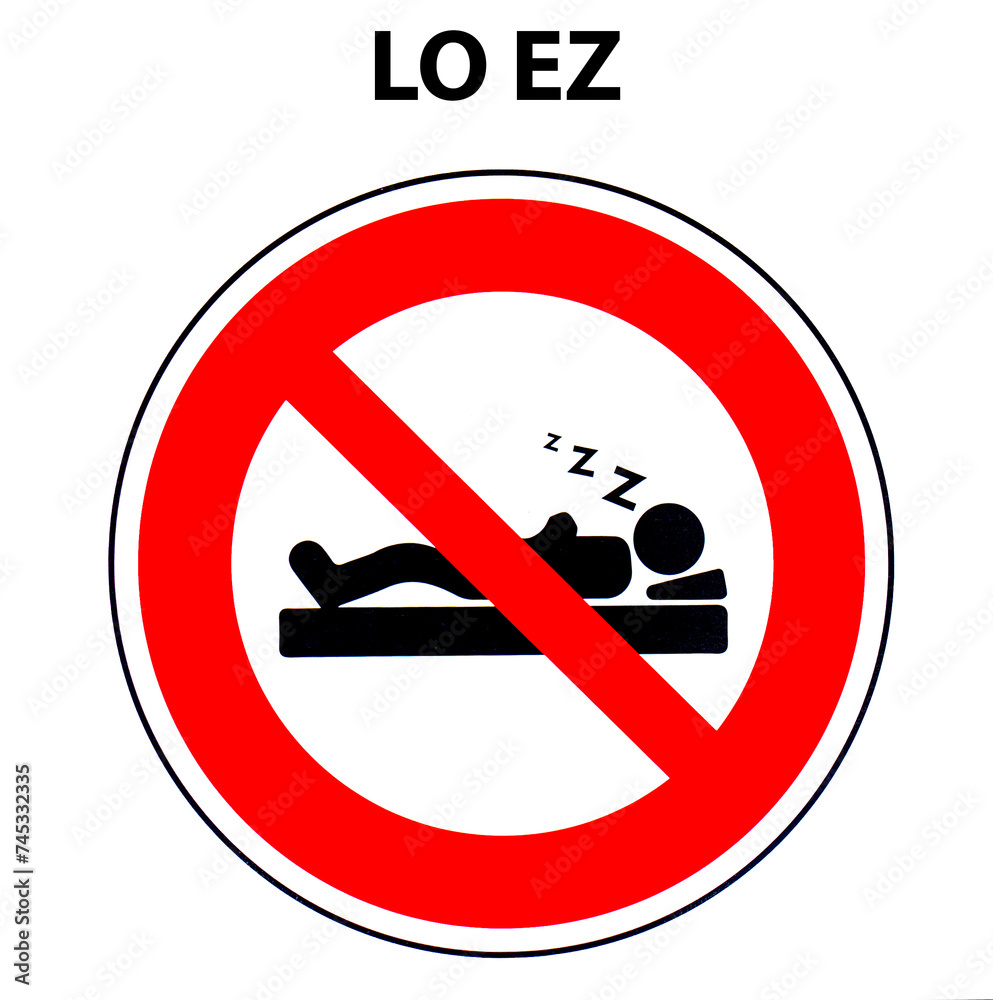 vector, no sleeping sign written in Basco at the top in capital letters vector, no sleeping sign written in Basco at the top in capital letters