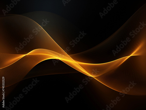 Abstract background of glowing gold mesh or interwoven lines on a dark background. 