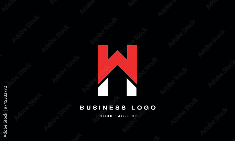 WH, HW, W, H, Abstract Letters Logo monogramn WH, HW, W, H, Abstract Letters Logo monogramn