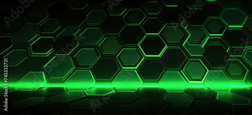 Abstract green hexagonal background Futuristic technology concept