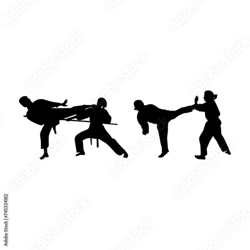 These karate girl silhouettes embody the essence of discipline and strength, representing the dedication and focus required in the martial art of karate.