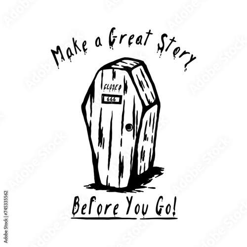 Illustration of a coffin for merchandise