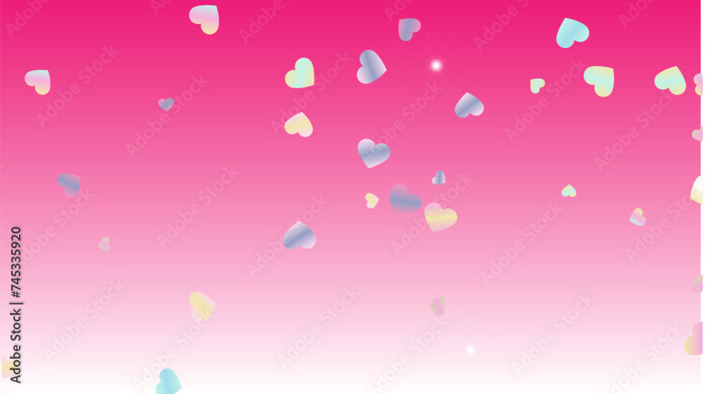 Realistic Background with Confetti of Hearts Glitter Particles. St. Valentine Day. Celebration pattern. Light Spots. Explosion of Confetti. Glitter Vector Illustration. Design for Banner.