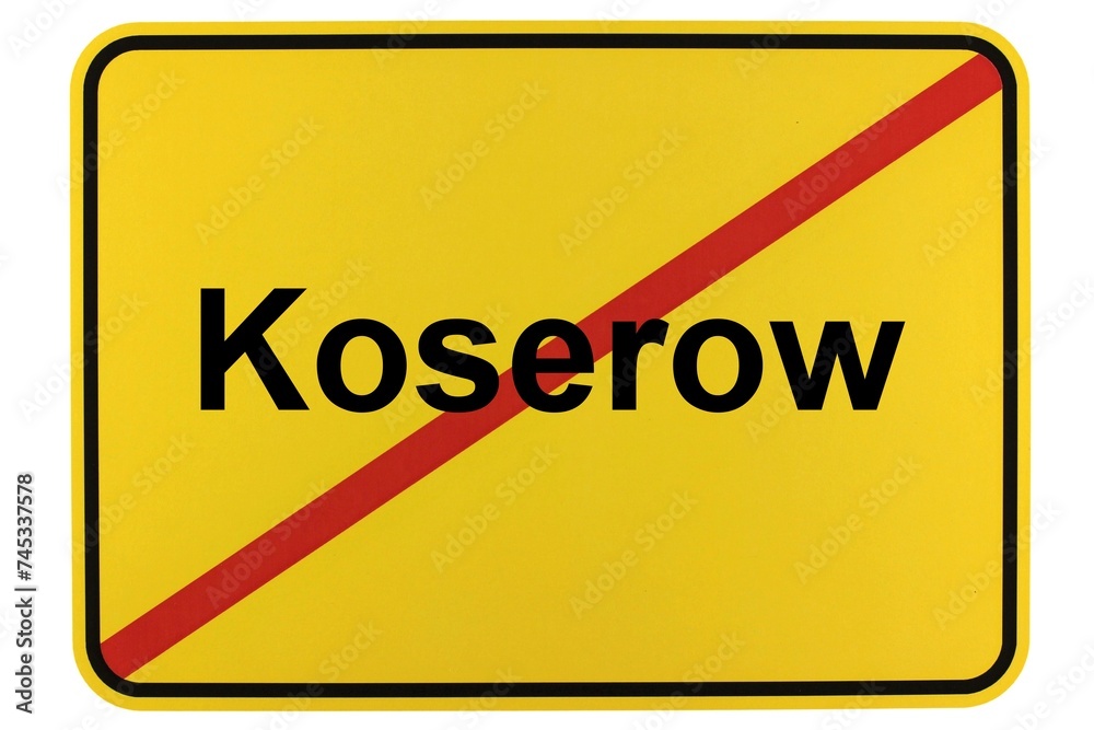 Illustration eines Ortsschildes der Gemeinde Koserow in Mecklenburg-Vorpommern Illustration eines Ortsschildes der Gemeinde Koserow in Mecklenburg-Vorpommern