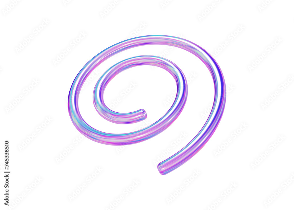 3d holographic geometric shape spiral. Metal simple figure for your design. Stock vector illustration on isolated background. 3d holographic geometric shape spiral. Metal simple figure for your design. Stock vector illustration on isolated background.