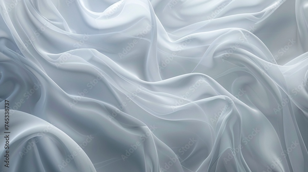 Obraz premium sleek and contemporary abstract white background with smooth lines, providing a tranquil and serene atmosphere