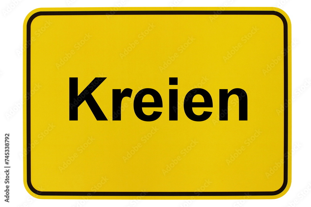 Illustration eines Ortsschildes der Gemeinde Kreien in Mecklenburg-Vorpommern Illustration eines Ortsschildes der Gemeinde Kreien in Mecklenburg-Vorpommern