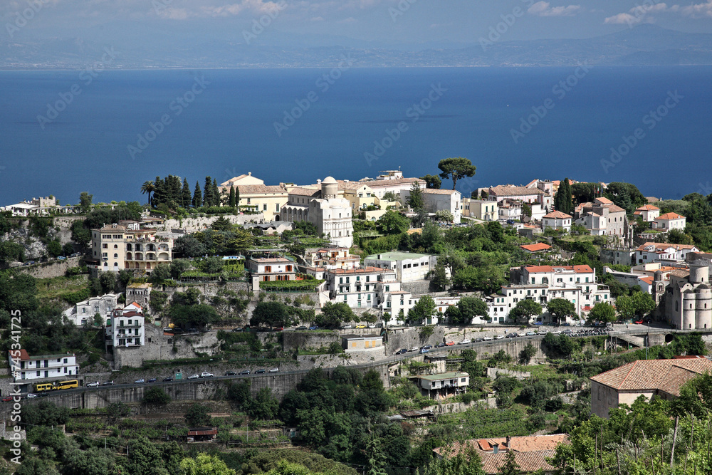 Fototapeta premium Aerial view of Ravello town in Campania region, Southern Italy