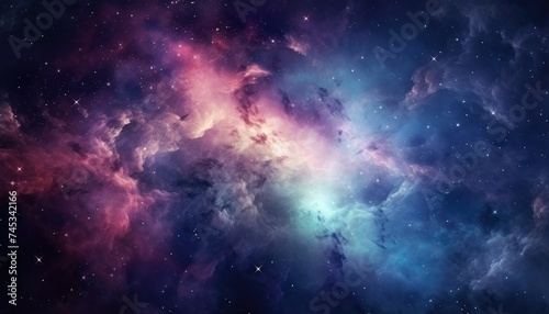Colorful space galaxy cloud nebula. Stary night cosmos. Universe science astronomy © shahzaib