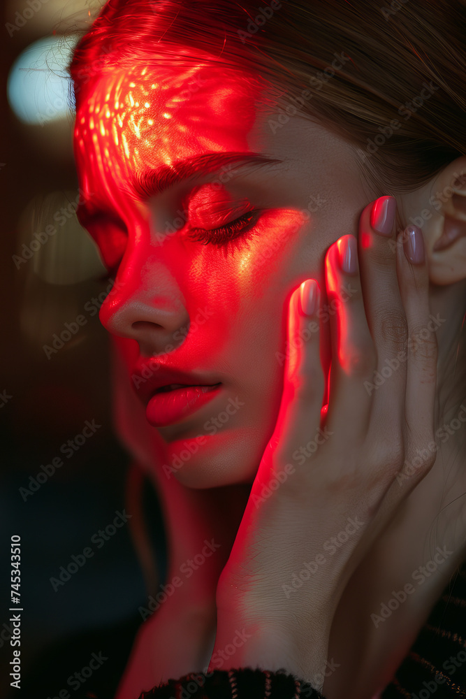 woman with a headache woman with a headache