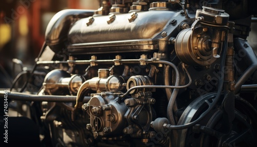 Industrial background. Engine of an old car © shahzaib