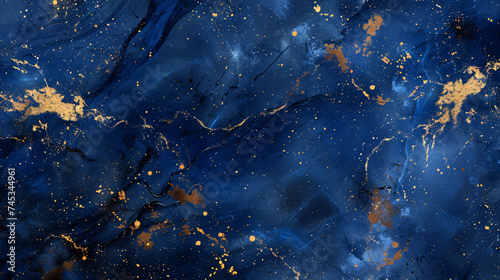 Abstract blue with gold luxury marble texture light dark  © Data