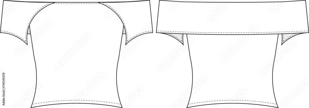 off the shoulder neck short shawl sleeve short fit blouse top template technical drawing flat sketch cad mockup fashion woman design style model off the shoulder neck short shawl sleeve short fit blouse top template technical drawing flat sketch cad mockup fashion woman design style model