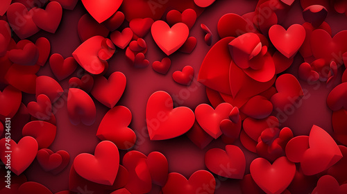 Red hearts bokeh, Valentine's Day background