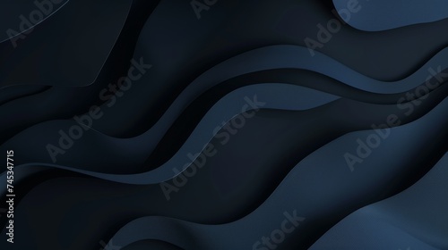Sophisticated navy waves texture for luxury design. Elegant dark blue fluid motion for stylish backgrounds. Abstract wavy pattern in deep blue shades for high-end appeal. photo
