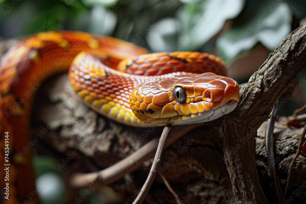 Obraz premium Close up of a snake in a nature