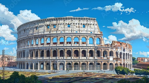ancient roman colosseum transformed into a modern sports arena, blending historical significance with contemporary entertainment and recreation