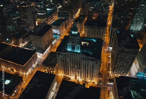 Aerial Photography of Buildings during Nighttime