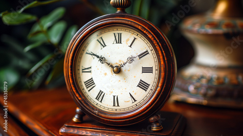 Vintage Clock on a Table