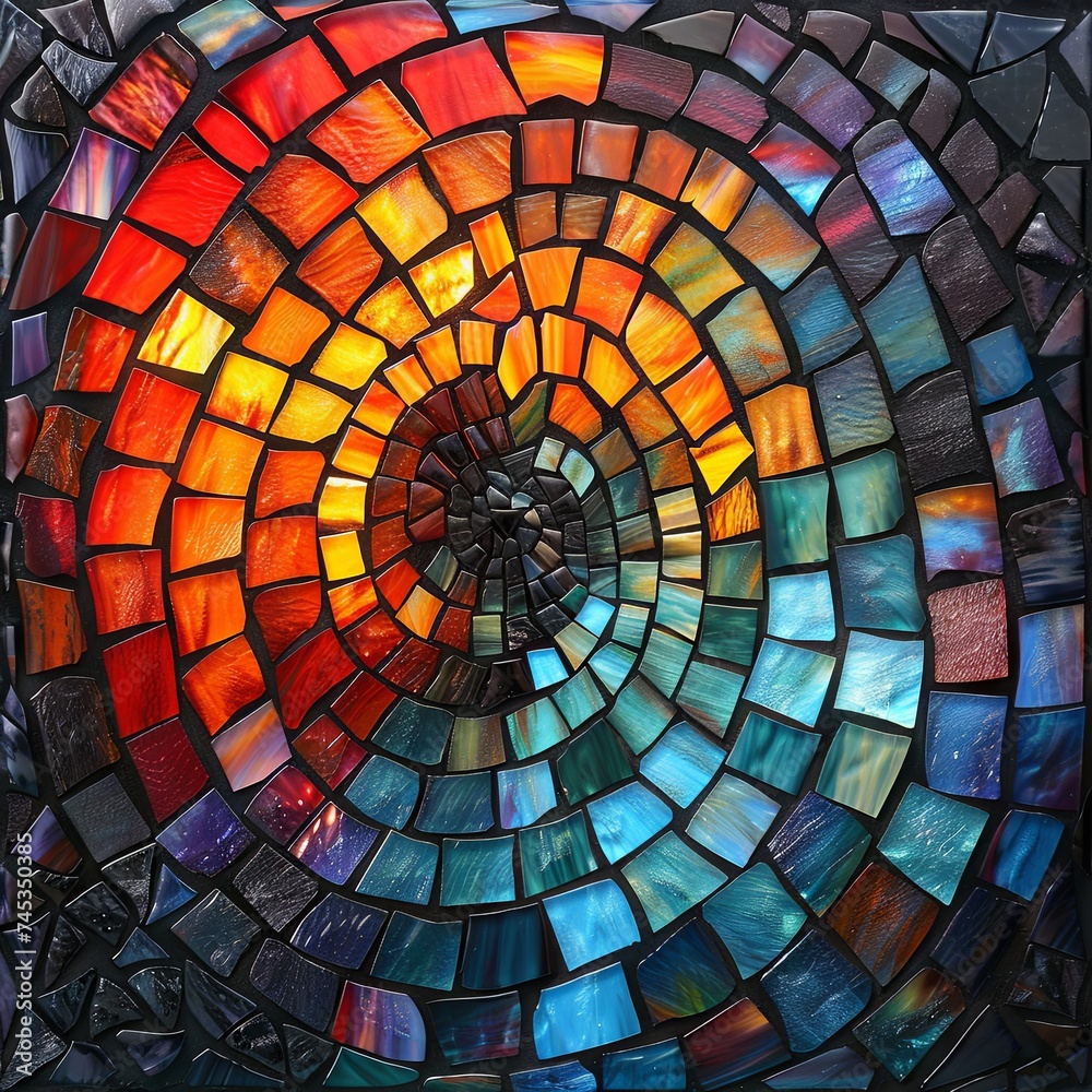 Fototapeta premium Stained glass window background with colorful abstract.