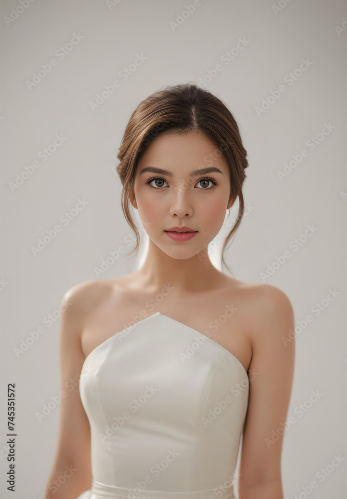 Generative AI - Presenter Woman White Dress Generative AI - Presenter Woman White Dress
