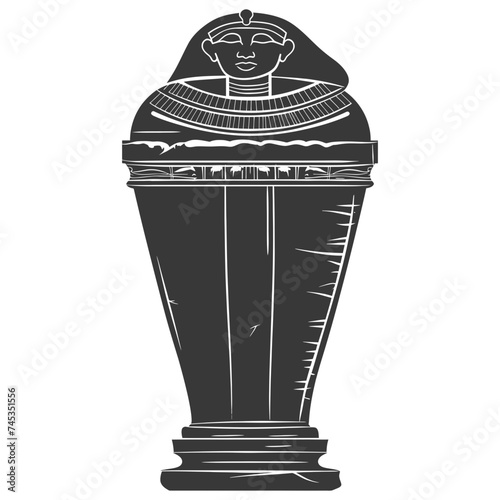 Silhouette ancient egypt sarcophagus black color only
