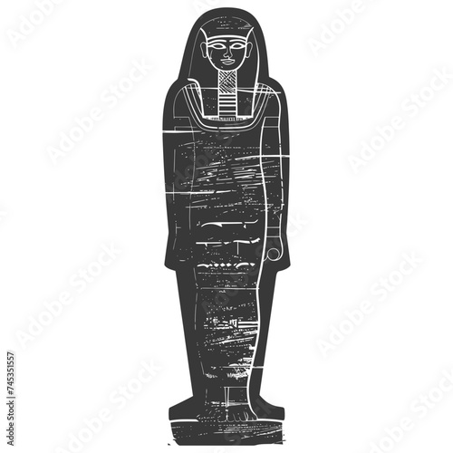 Silhouette ancient egypt sarcophagus black color only