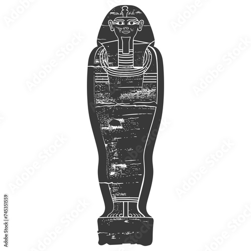 Silhouette ancient egypt sarcophagus black color only