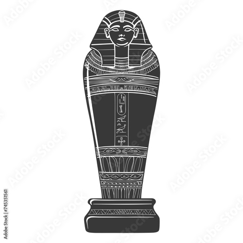 Silhouette ancient egypt sarcophagus black color only © NikahGeh