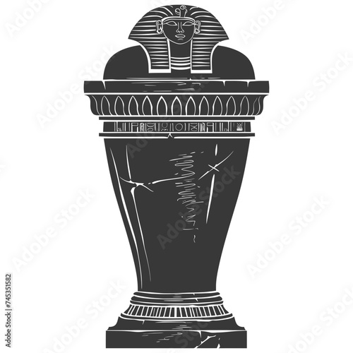 Silhouette ancient egypt sarcophagus black color only