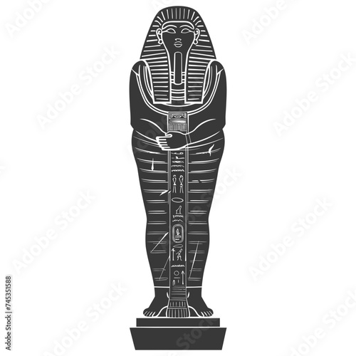 Silhouette ancient egypt sarcophagus black color only