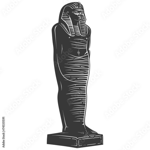 Silhouette ancient egypt sarcophagus black color only