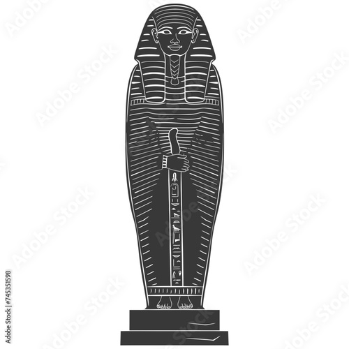 Silhouette ancient egypt sarcophagus black color only