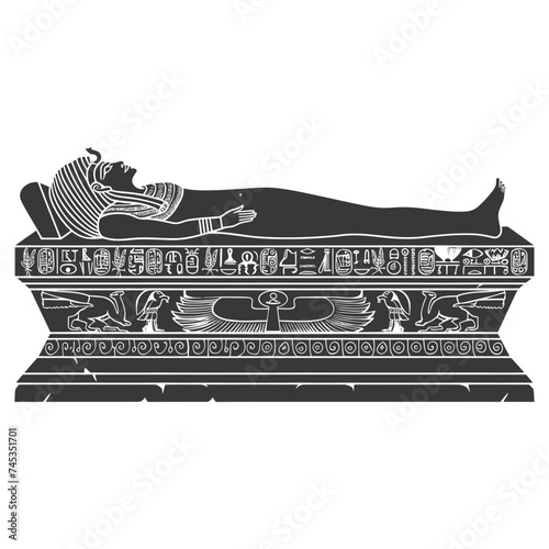 Silhouette ancient egypt sarcophagus black color only